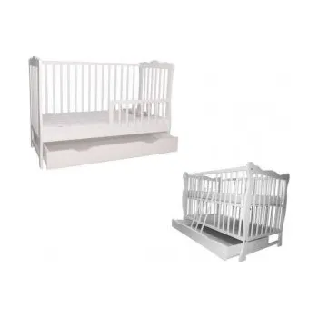 Dětská postýlka Postýlka 2 v 1 z masivu Julka 120/60 cm bílá