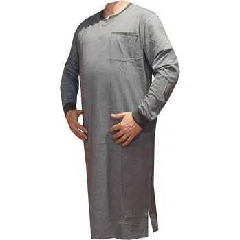 Pánská noční košile xcena Pánská noční košile šedá s dlouhým rukávem Velikost: XXXXL