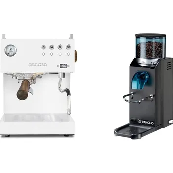 Set domácích spotřebičů Ascaso Steel UNO PID, White&Wood + Rancilio Rocky Doserless,…