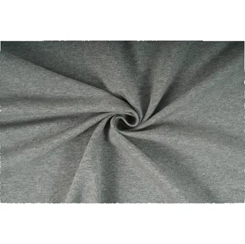 Elastická teplákovina počesaná, šedý melír , látky, metráž