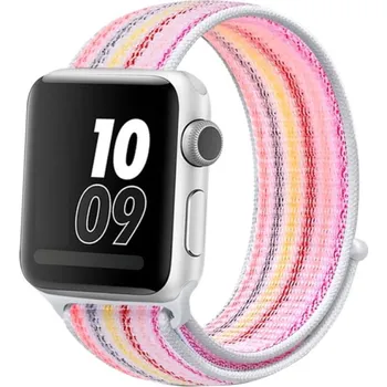 Příslušenství k chytrým hodinkám eses Nylonový řemínek pro Apple Watch - Vícebarevný růžový 38mm, 40mm, 41mm