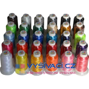 Nit sada 30 kónů 1000m polyesterových vyšívacích nití zn. vysivaci.cz Jednotka: sada nití vysivaci.cz polyester 30x1000m