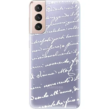 Pouzdro na mobilní telefon Odolné silikonové pouzdro iSaprio - Handwriting 01 - white - Samsung Galaxy S21