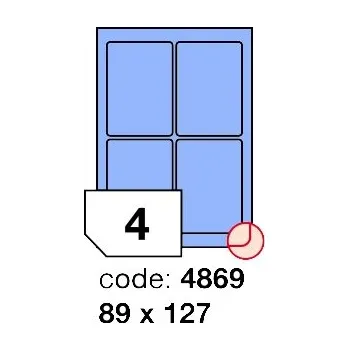 Samolepící etiketa Samolepící etikety Rayfilm Office 89x127 mm 100 archů, matně modrá, R0123.4869