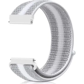 Příslušenství k chytrým hodinkám eses Nylonový řemínek na suchý zip - Šedo bílý proužek, 22 mm