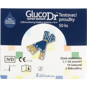 Glukometr allmedicus Glucodr Proužky diagnostické 50 ks