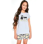 Dívčí pyžamo s krátkým rukávem Cornette 787-788/87 Cats 86/92 Šedá