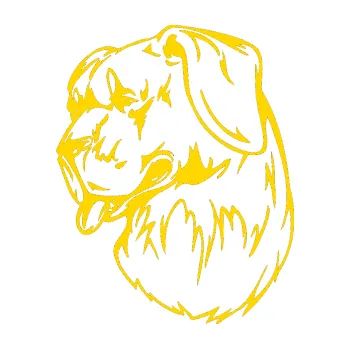 samolepka Pes 021 levá (13 - jasně žlutá) SAMOLEPKA NA AUTO, NÁLEPKA, FÓLIE, POLEP, TUNING, VLASTNÍ TEXT, TISK, AUTOSAMOLEPKY.cz, POLEPY, OBRÁZEK, LOGO, 3D STICKERS