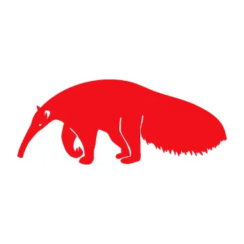 Samolepící dekorace SAMOLEPKA Mravenečník 001 levá (10 - červená) NA AUTO, NÁLEPKA, FÓLIE, POLEP, TUNING, VLASTNÍ TEXT, TISK, AUTOSAMOLEPKY.cz, POLEPY, OBRÁZEK, LOGO, SAMOLEPKY