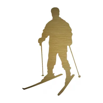 Samolepicí dekorace na vozidlo Lyžař 018 levá (64 - škrábaný kov zlatý) SAMOLEPKA NA AUTO, NÁLEPKA, FÓLIE, POLEP, TUNING, VLASTNÍ TEXT, TISK, AUTOSAMOLEPKY.cz, POLEPY, OBRÁZEK, LOGO, 3D STICKERS