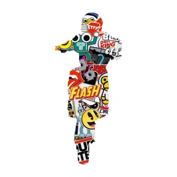 Samolepící dekorace Motorka 021 pravá motokros (83 - Sticker bomb) SAMOLEPKA NA AUTO, NÁLEPKA, FÓLIE, POLEP, TUNING, VLASTNÍ TEXT, TISK, AUTOSAMOLEPKY.cz, POLEPY, OBRÁZEK, LOGO, 3D STICKERS