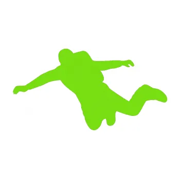 Samolepicí dekorace na vozidlo Parašutista 001 levá (04 - zelená kawasaki) SAMOLEPKA NA AUTO, NÁLEPKA, FÓLIE, POLEP, TUNING, VLASTNÍ TEXT, TISK, AUTOSAMOLEPKY.cz, POLEPY, OBRÁZEK, LOGO, 3D STICKERS