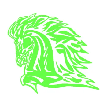 Samolepicí dekorace na vozidlo Animal flames 101 levá kůň (71 - Fluorescentní zelená) SAMOLEPKA NA AUTO, NÁLEPKA, FÓLIE, POLEP, TUNING, VLASTNÍ TEXT, TISK, AUTOSAMOLEPKY.cz, POLEPY, OBRÁZEK, LOGO, 3D STICKERS