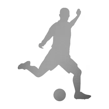 Samolepicí dekorace na vozidlo Fotbalista 031 pravá (42 - stříbrná metalíza) SAMOLEPKA NA AUTO, NÁLEPKA, FÓLIE, POLEP, TUNING, VLASTNÍ TEXT, TISK, AUTOSAMOLEPKY.cz, POLEPY, OBRÁZEK, LOGO, 3D STICKERS