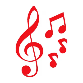 Samolepící dekorace SAMOLEPKA Music noty a houslový klíč 002 (10 - červená) NA AUTO, NÁLEPKA, FÓLIE, POLEP, TUNING, VLASTNÍ TEXT, TISK, AUTOSAMOLEPKY.cz, POLEPY, OBRÁZEK, LOGO, SAMOLEPKY