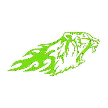 Samolepicí dekorace na vozidlo Animal flames 073 pravá tygr (04 - zelená kawasaki) SAMOLEPKA NA AUTO, NÁLEPKA, FÓLIE, POLEP, TUNING, VLASTNÍ TEXT, TISK, AUTOSAMOLEPKY.cz, POLEPY, OBRÁZEK, LOGO, 3D STICKERS