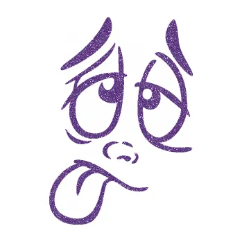 Samolepící dekorace SAMOLEPKA Obličej 006 levá unavený (87 - Ultra Metalic fialová) NA AUTO, NÁLEPKA, FÓLIE, POLEP, TUNING, VLASTNÍ TEXT, TISK, AUTOSAMOLEPKY.cz, POLEPY, OBRÁZEK, LOGO, SAMOLEPKY