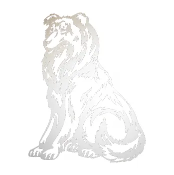 Polep vozidla SAMOLEPKA Pes 037 levá Kolie (82 - odrazková reflexní bílá) NA AUTO, NÁLEPKA, FÓLIE, POLEP, TUNING, VLASTNÍ TEXT, TISK, AUTOSAMOLEPKY.cz, POLEPY, OBRÁZEK, LOGO, SAMOLEPKY