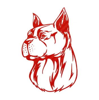 samolepka Pes 017 levá (53 - 3D karbon červený) SAMOLEPKA NA AUTO, NÁLEPKA, FÓLIE, POLEP, TUNING, VLASTNÍ TEXT, TISK, AUTOSAMOLEPKY.cz, POLEPY, OBRÁZEK, LOGO, 3D STICKERS