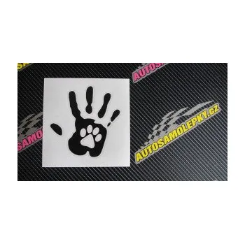 samolepka Dlaň s tlapkou pravá otisk (17 - šedá) SAMOLEPKA NA AUTO, NÁLEPKA, FÓLIE, POLEP, TUNING, VLASTNÍ TEXT, TISK, AUTOSAMOLEPKY.cz, POLEPY, OBRÁZEK, LOGO, 3D STICKERS