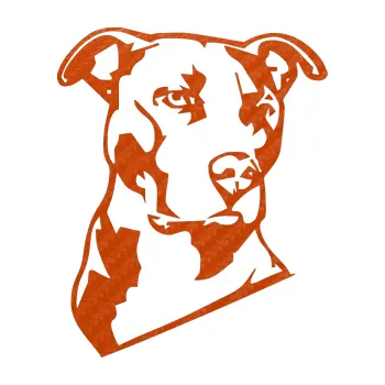 Polep vozidla Pes 054 pravá Pitbull (54 - 3D karbon oranžový) SAMOLEPKA NA AUTO, NÁLEPKA, FÓLIE, POLEP, TUNING, VLASTNÍ TEXT, TISK, AUTOSAMOLEPKY.cz, POLEPY, OBRÁZEK, LOGO, 3D STICKERS