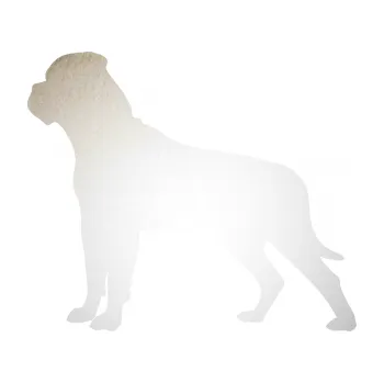 Polep vozidla SAMOLEPKA Pes 150 levá bullmastif (82 - odrazková reflexní bílá) NA AUTO, NÁLEPKA, FÓLIE, POLEP, TUNING, VLASTNÍ TEXT, TISK, AUTOSAMOLEPKY.cz, POLEPY, OBRÁZEK, LOGO, SAMOLEPKY