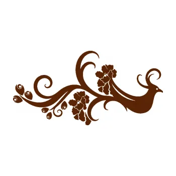 Samolepící dekorace SAMOLEPKA Květina dekor 014 pravá páv (15 - hnědá) NA AUTO, NÁLEPKA, FÓLIE, POLEP, TUNING, VLASTNÍ TEXT, TISK, AUTOSAMOLEPKY.cz, POLEPY, OBRÁZEK, LOGO, SAMOLEPKY