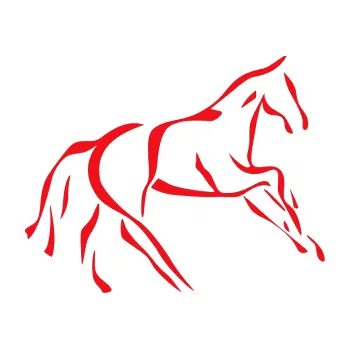 Samolepící dekorace SAMOLEPKA Kůň 024 pravá (10 - červená) NA AUTO, NÁLEPKA, FÓLIE, POLEP, TUNING, VLASTNÍ TEXT, TISK, AUTOSAMOLEPKY.cz, POLEPY, OBRÁZEK, LOGO, SAMOLEPKY