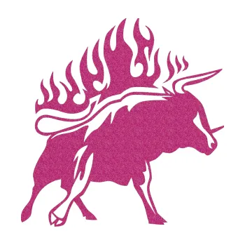 Samolepicí dekorace na vozidlo Animal flames 055 pravá býk (90 - Ultra Metalic růžová) SAMOLEPKA NA AUTO, NÁLEPKA, FÓLIE, POLEP, TUNING, VLASTNÍ TEXT, TISK, AUTOSAMOLEPKY.cz, POLEPY, OBRÁZEK, LOGO, 3D STICKERS