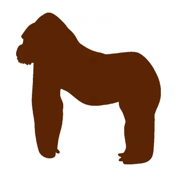 Samolepící dekorace Gorila 001 levá (15 - hnědá) SAMOLEPKA NA AUTO, NÁLEPKA, FÓLIE, POLEP, TUNING, VLASTNÍ TEXT, TISK, AUTOSAMOLEPKY.cz, POLEPY, OBRÁZEK, LOGO, 3D STICKERS