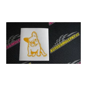 Polep vozidla SAMOLEPKA Pes 061 levá Francouzský buldoček (10 - červená) NA AUTO, NÁLEPKA, FÓLIE, POLEP, TUNING, VLASTNÍ TEXT, TISK, AUTOSAMOLEPKY.cz, POLEPY, OBRÁZEK, LOGO, SAMOLEPKY