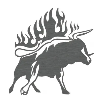 Samolepicí dekorace na vozidlo Animal flames 055 pravá býk (62 - škrábaný titan) SAMOLEPKA NA AUTO, NÁLEPKA, FÓLIE, POLEP, TUNING, VLASTNÍ TEXT, TISK, AUTOSAMOLEPKY.cz, POLEPY, OBRÁZEK, LOGO, 3D STICKERS