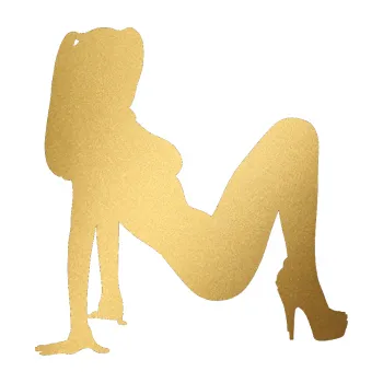 Polep vozidla Erotická žena 040 pravá (43 - zlatá metalíza) SAMOLEPKA NA AUTO, NÁLEPKA, FÓLIE, POLEP, TUNING, VLASTNÍ TEXT, TISK, AUTOSAMOLEPKY.cz, POLEPY, OBRÁZEK, LOGO, 3D STICKERS