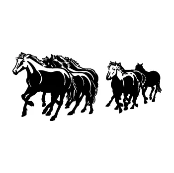 Samolepící dekorace SAMOLEPKA Koníci 005 stádo levá (01 - černá) NA AUTO, NÁLEPKA, FÓLIE, POLEP, TUNING, VLASTNÍ TEXT, TISK, AUTOSAMOLEPKY.cz, POLEPY, OBRÁZEK, LOGO, SAMOLEPKY
