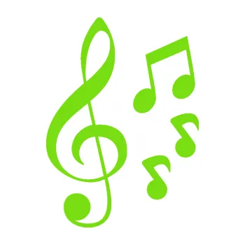 Samolepící dekorace Music noty a houslový klíč 002 (04 - zelená kawasaki) SAMOLEPKA NA AUTO, NÁLEPKA, FÓLIE, POLEP, TUNING, VLASTNÍ TEXT, TISK, AUTOSAMOLEPKY.cz, POLEPY, OBRÁZEK, LOGO, 3D STICKERS