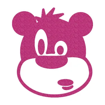 Samolepící dekorace Medvěd 003 levá kreslená hlava (90 - Ultra Metalic růžová) SAMOLEPKA NA AUTO, NÁLEPKA, FÓLIE, POLEP, TUNING, VLASTNÍ TEXT, TISK, AUTOSAMOLEPKY.cz, POLEPY, OBRÁZEK, LOGO, 3D STICKERS