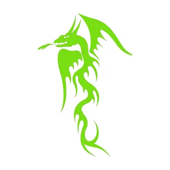 Samolepicí dekorace na vozidlo Dragon 013 levá (04 - zelená kawasaki) SAMOLEPKA NA AUTO, NÁLEPKA, FÓLIE, POLEP, TUNING, VLASTNÍ TEXT, TISK, AUTOSAMOLEPKY.cz, POLEPY, OBRÁZEK, LOGO, 3D STICKERS