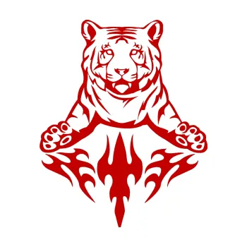 Samolepicí dekorace na vozidlo Animal flames 045 levá tygr (18 - tmavě červená) SAMOLEPKA NA AUTO, NÁLEPKA, FÓLIE, POLEP, TUNING, VLASTNÍ TEXT, TISK, AUTOSAMOLEPKY.cz, POLEPY, OBRÁZEK, LOGO, 3D STICKERS