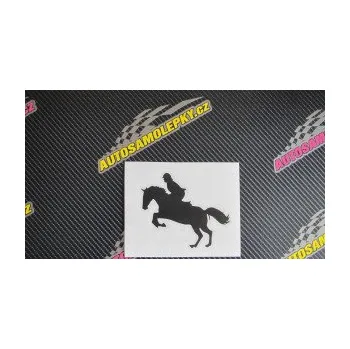 Samolepící dekorace SAMOLEPKA Kůň 014 levá skok s jezdcem (17 - šedá) NA AUTO, NÁLEPKA, FÓLIE, POLEP, TUNING, VLASTNÍ TEXT, TISK, AUTOSAMOLEPKY.cz, POLEPY, OBRÁZEK, LOGO, SAMOLEPKY