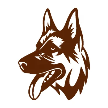 Polep vozidla Pes 151 levá německý ovčák (15 - hnědá) SAMOLEPKA NA AUTO, NÁLEPKA, FÓLIE, POLEP, TUNING, VLASTNÍ TEXT, TISK, AUTOSAMOLEPKY.cz, POLEPY, OBRÁZEK, LOGO, 3D STICKERS