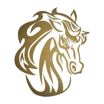 Samolepící dekorace SAMOLEPKA Kůň 069 pravá hlava s hřívou (64 - škrábaný kov zlatý) NA AUTO, NÁLEPKA, FÓLIE, POLEP, TUNING, VLASTNÍ TEXT, TISK, AUTOSAMOLEPKY.cz, POLEPY, OBRÁZEK, LOGO, SAMOLEPKY