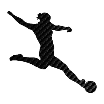 Samolepicí dekorace na vozidlo Fotbalistka 002 pravá (50 - 3D karbon černý) SAMOLEPKA NA AUTO, NÁLEPKA, FÓLIE, POLEP, TUNING, VLASTNÍ TEXT, TISK, AUTOSAMOLEPKY.cz, POLEPY, OBRÁZEK, LOGO, 3D STICKERS