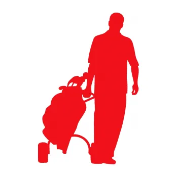 Polep vozidla SAMOLEPKA Golfista 009 pravá (10 - červená) NA AUTO, NÁLEPKA, FÓLIE, POLEP, TUNING, VLASTNÍ TEXT, TISK, AUTOSAMOLEPKY.cz, POLEPY, OBRÁZEK, LOGO, SAMOLEPKY