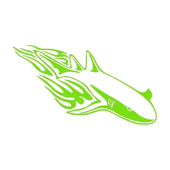 Samolepicí dekorace na vozidlo Animal flames 048 pravá žralok (04 - zelená kawasaki) SAMOLEPKA NA AUTO, NÁLEPKA, FÓLIE, POLEP, TUNING, VLASTNÍ TEXT, TISK, AUTOSAMOLEPKY.cz, POLEPY, OBRÁZEK, LOGO, 3D STICKERS