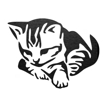 Samolepící dekorace Koťátko 003 levá (63 - škrábaný kov černý) SAMOLEPKA NA AUTO, NÁLEPKA, FÓLIE, POLEP, TUNING, VLASTNÍ TEXT, TISK, AUTOSAMOLEPKY.cz, POLEPY, OBRÁZEK, LOGO, 3D STICKERS