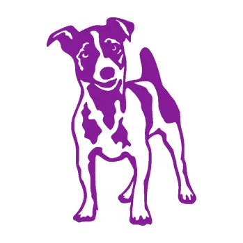 Polep vozidla SAMOLEPKA Pes 144 levá Jack Russel terier (14 - fialová) NA AUTO, NÁLEPKA, FÓLIE, POLEP, TUNING, VLASTNÍ TEXT, TISK, AUTOSAMOLEPKY.cz, POLEPY, OBRÁZEK, LOGO, SAMOLEPKY