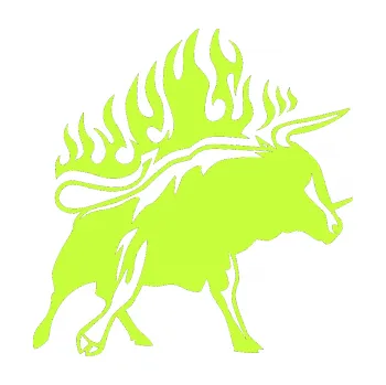 Samolepicí dekorace na vozidlo Animal flames 055 pravá býk (27 - limetová) SAMOLEPKA NA AUTO, NÁLEPKA, FÓLIE, POLEP, TUNING, VLASTNÍ TEXT, TISK, AUTOSAMOLEPKY.cz, POLEPY, OBRÁZEK, LOGO, 3D STICKERS