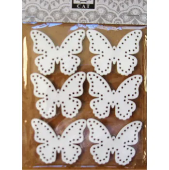 Dřevěná dekorace MOTÝL 4 cm 6 ks