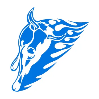 Samolepicí dekorace na vozidlo Animal flames 012 levá býk (11 - modrá oceán) SAMOLEPKA NA AUTO, NÁLEPKA, FÓLIE, POLEP, TUNING, VLASTNÍ TEXT, TISK, AUTOSAMOLEPKY.cz, POLEPY, OBRÁZEK, LOGO, 3D STICKERS