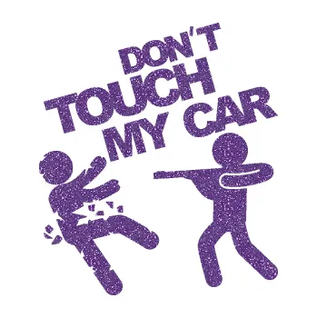 Polep vozidla SAMOLEPKA Dont touch my car 008 (87 - Ultra Metalic fialová) NA AUTO, NÁLEPKA, FÓLIE, POLEP, TUNING, VLASTNÍ TEXT, TISK, AUTOSAMOLEPKY.cz, POLEPY, OBRÁZEK, LOGO, SAMOLEPKY